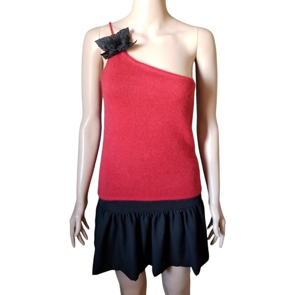 Vintage Fairweather Red One Shoulder Top